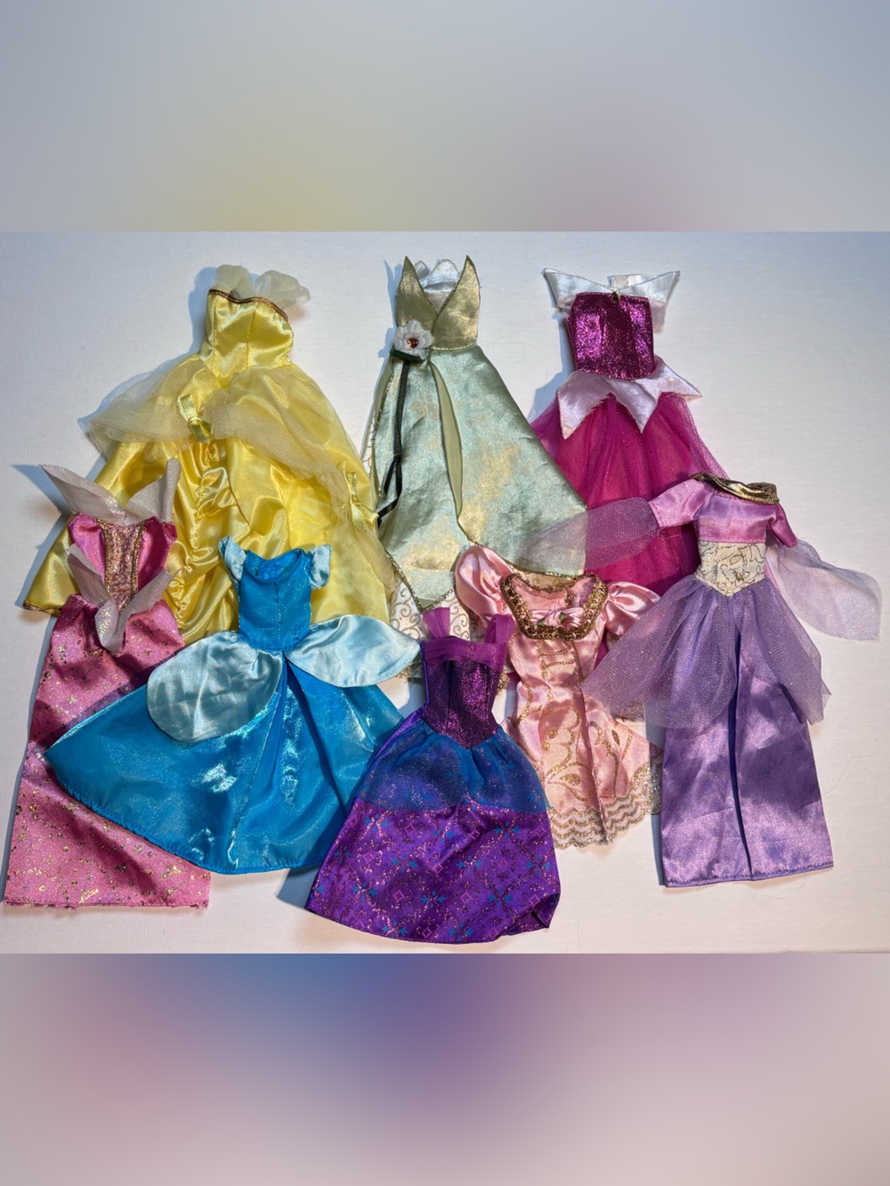 Disney Princess Doll Gowns & Dresses Replacement Lot - 7 Pieces ✨
